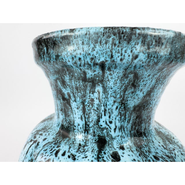 Mid-Century Modern Accolay Turquoise Glaze Ceramic Vase – French Mid-Century For Sale - Image 3 of 13