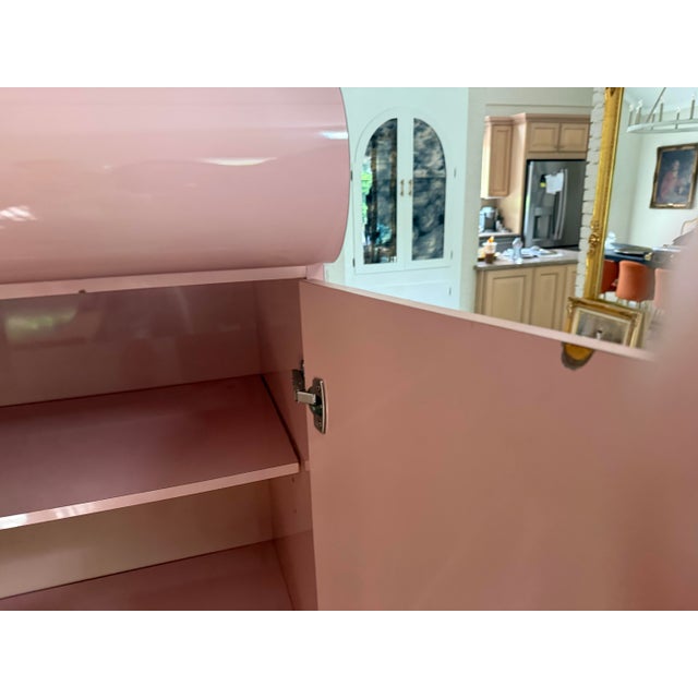 1980s 1980s Postmodern Pink Laminate Bullnose Tallboy Dresser For Sale - Image 5 of 6