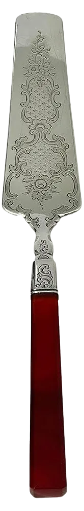 Dutch Agate and Silver Pastry Server by Jacob Hendrik Schouten, 1868