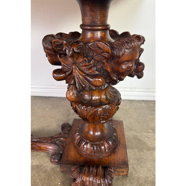 European Baroque Revival Coffee Table With Onyx Stone Top, Late 19th Century For Sale - Image 12 of 15