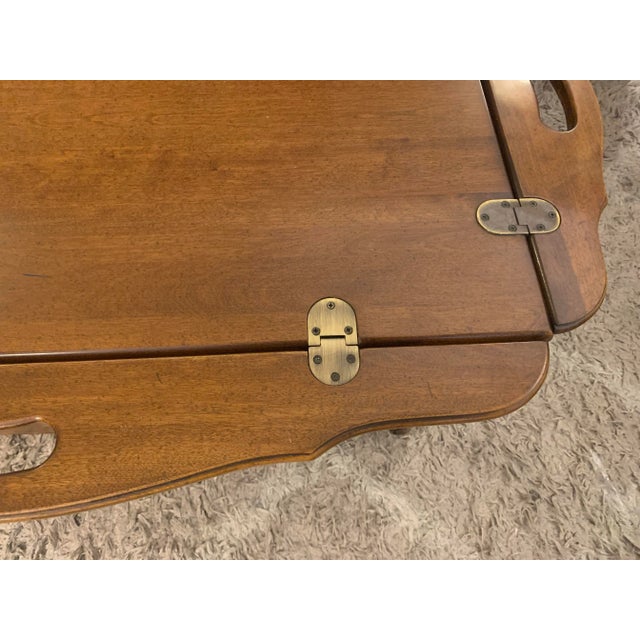 Coffee 1970s Vintage Ethan Allen Butlers Coffee Table With Four Hinged Sides For Sale - Image 8 of 12