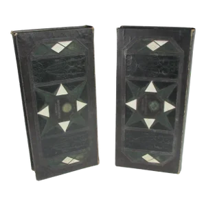 Early 20th Century Ditzler Automotive Leather Bound Paint Chip Boxes - A Pair