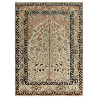 Doris Leslie Blau Tabriz Antique Allover Soft Beige Carpet - c. 1930 For Sale