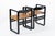 1970s Mid Century Modern Black Lacquer and Brown Leather Arm Chairs 1970s For Sale - Image 5 of 15