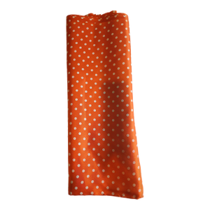 Orange Polka Dot Silk Fabric, 6 1/2 Yards