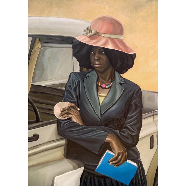 Where Faith Meets Future, Popoola Victor (2025), Acrylic on Canvas, 21st Century, Contemporary, Figurative Portrait, Africa Women. For Sale