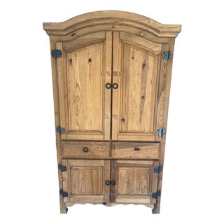 1990s Rustic Mexican Style Armoire For Sale