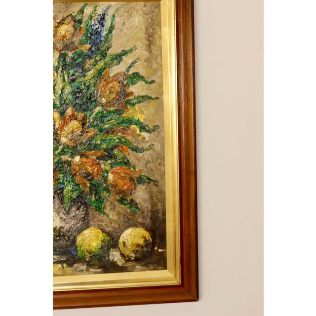 Mid-Century Modern Lars Draabyek, Floral Still Life, 1950s, Oil For Sale - Image 3 of 11