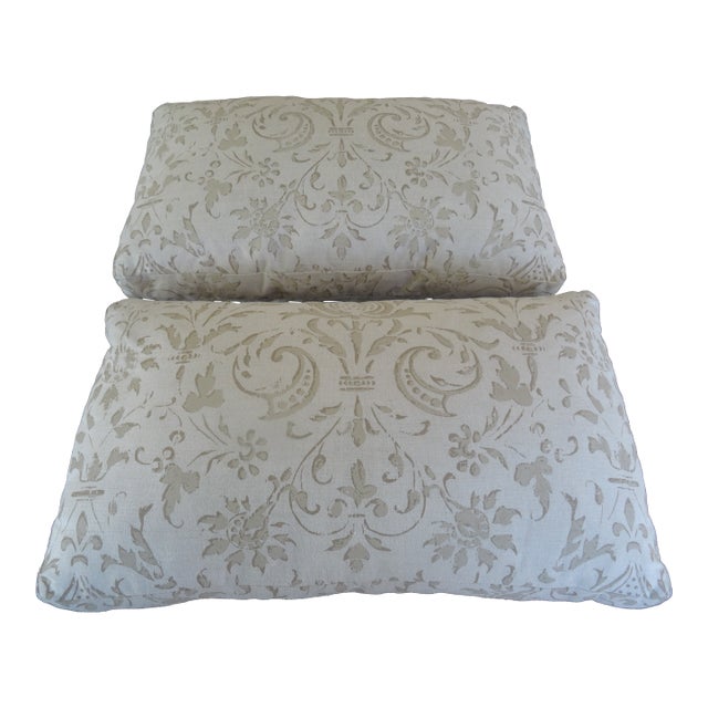 Fortuny Style Pillows a Pair For Sale
