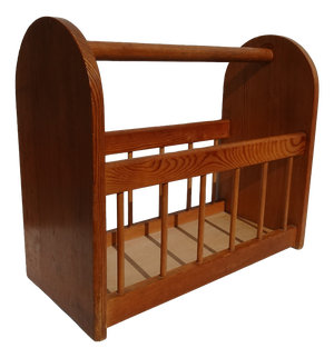 German Magazine Rack in Pine Wood, Germany, GDR, 1960s