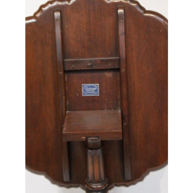 Mid 20th Century Kittinger Shell Carved Chippendale Mahogany Tilt Top Table Ball & Claw "Rare" For Sale - Image 9 of 9