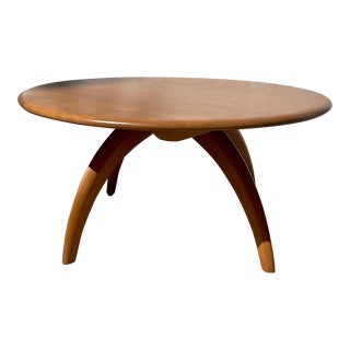 Vintage Heywood Wakefield Revolving Coffee Table For Sale