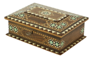 Marquetry Inlay Jewelry Trinket Box, 1970s
