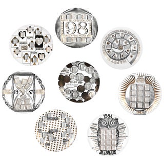 Vintage Plates by Piero Fornasetti, 1980s, Set of 8 For Sale