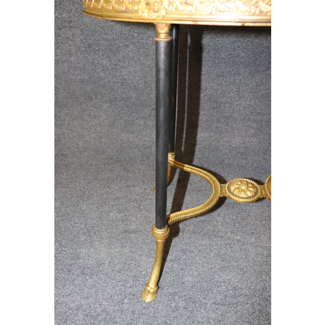 1940's French Marble Top Bronze Ormolu Mounted End Table Manner of Weisweiller For Sale - Image 10 of 10