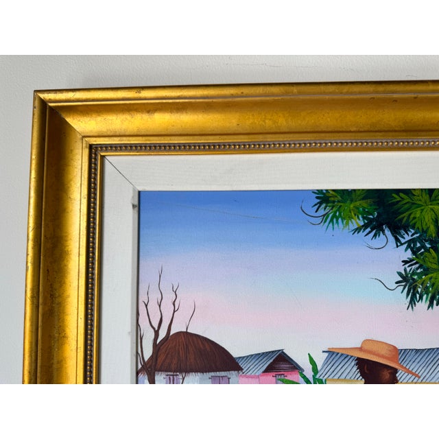 Vintage E. Constant Haitian Market by the Bay Oil on Canvas Painting For Sale - Image 10 of 12