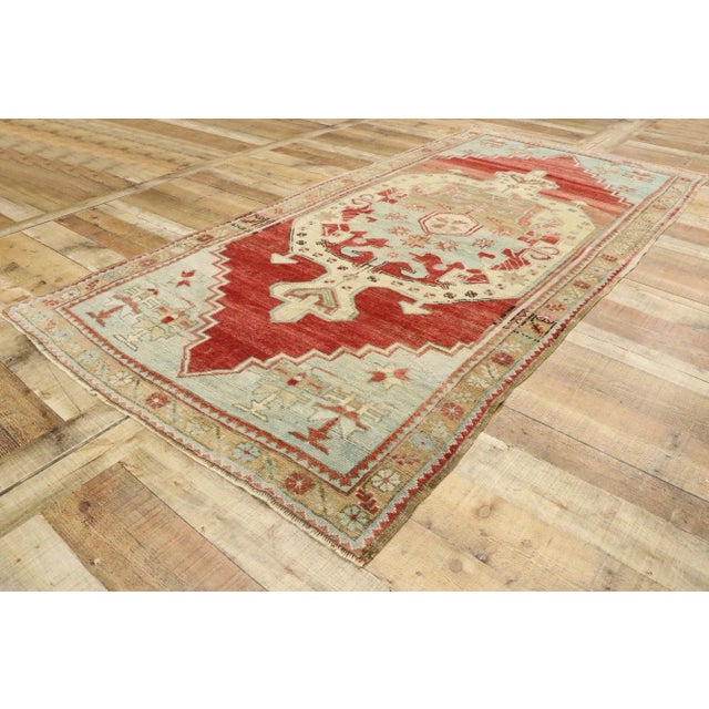 Vintage Turkish Oushak Rug, 04'02 X 08'07 For Sale In Dallas - Image 6 of 10
