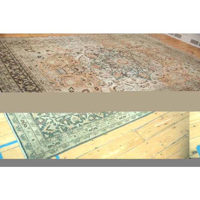 Sand Vintage Distressed Meshed Carpet - 8'6" x 11'10" For Sale - Image 8 of 16