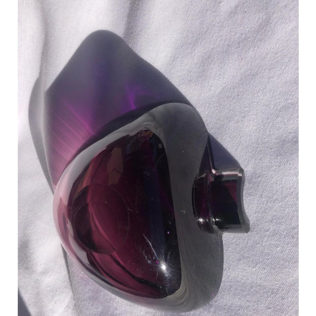 Hollywood Regency 1970's Murano Purple Club Shaped Ashtray For Sale - Image 3 of 10