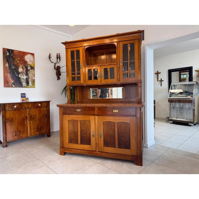 Restored Art Nouveau Floral Buffet/Altar Cabinet. Dimensions: Height x Width x Depth 216 x 150 x 65 cm. For sale is an...