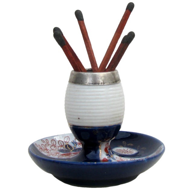 Late 19th Century 1870s English Imari / Sterling Silver Match Striker / Ashtray For Sale - Image 5 of 5