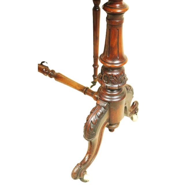 English Victorian Period Burl and Satinwood Inlaid Sutherland Drop Leaf Table For Sale - Image 11 of 12