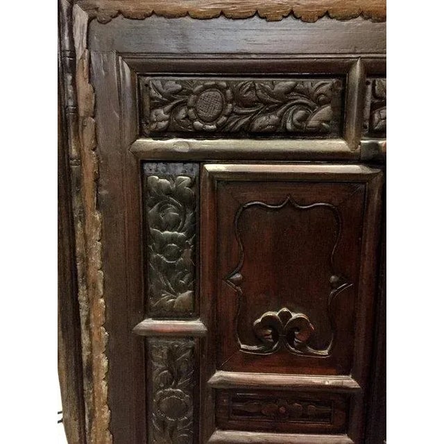 Early 19th Century 19th Century Asian Antique Monumental Carved Cabinet For Sale - Image 5 of 18
