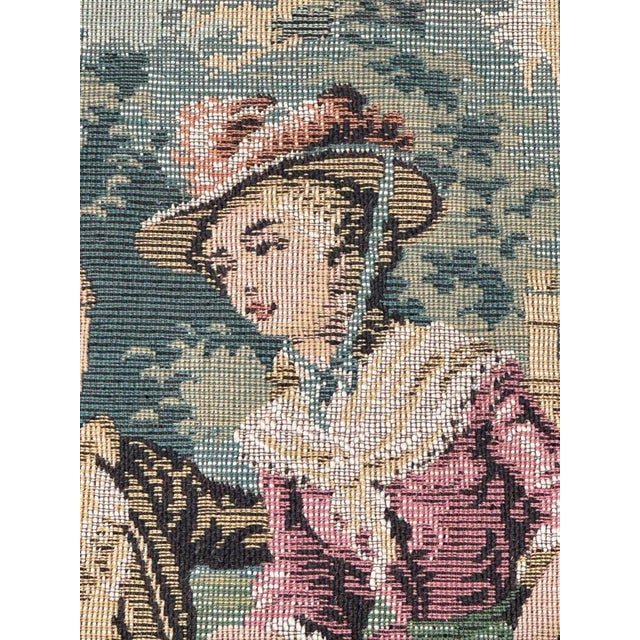 Vintage French Aubusson Style Jacquard Tapestry, 1980s For Sale - Image 15 of 16