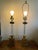 Mid Century Glass Column and Brass Table Lamps - Pair - Hollywood Regency For Sale In Philadelphia - Image 6 of 7
