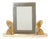 Large Art Deco Onyx Marble Photo Picture Frame with Mirrored Border, 1930s For Sale