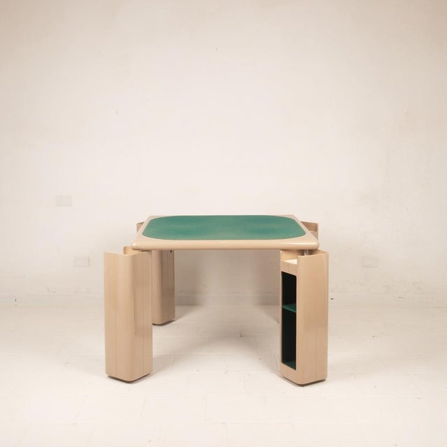 Lacquered Wood and Green Felt Game Table by Pierluigi Molinari for Pozzi, 1970s For Sale - Image 4 of 18