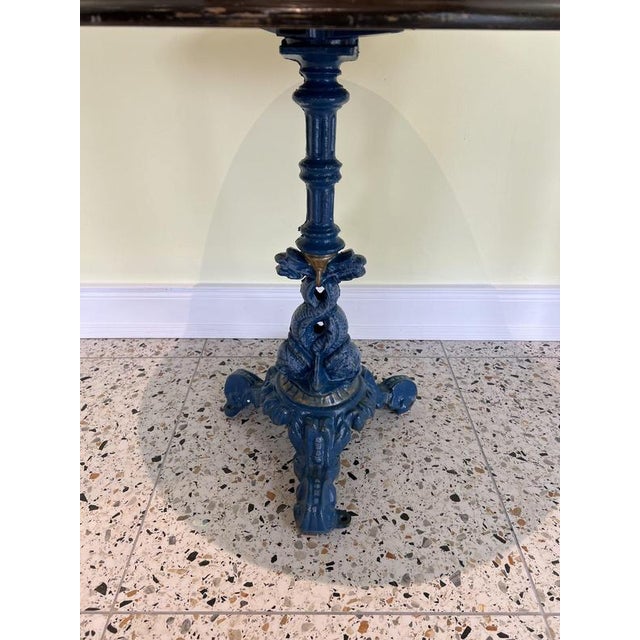 Antique Victorian Cast Iron Sea Monster Occasional Table with Circular Mahogany Top For Sale - Image 5 of 7