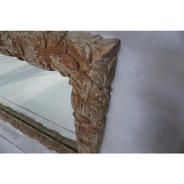 Mid 20th Century French Carved Mirror With Crackle Finish From Mla For Sale - Image 5 of 9
