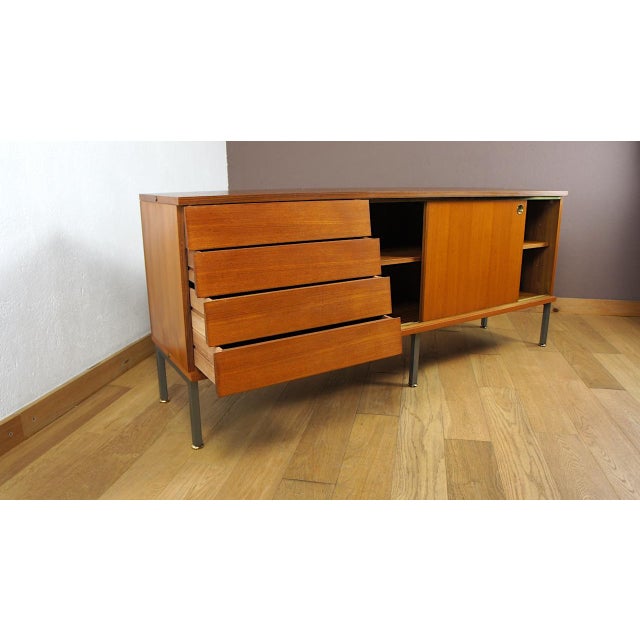 Wood Teak Sideboard by Louis Paolozzi for Monopoly, 1960 For Sale - Image 7 of 11