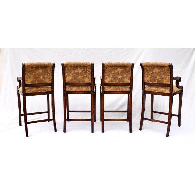 Auburn Nancy Corzine Regency Bar Stools, English Walnut, Counter Height For Sale - Image 8 of 12