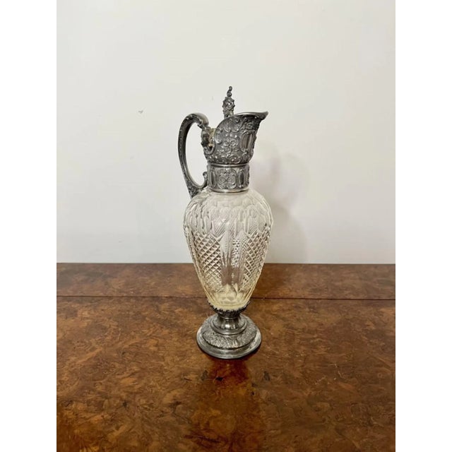 Antique Victorian Cut Glass Claret Jug, 1880s For Sale - Image 3 of 9