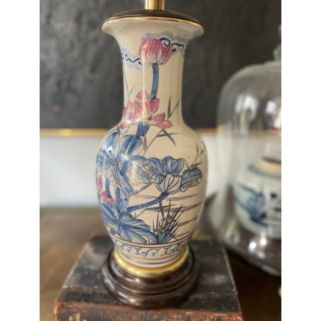 Early 20th Century Vintage Asian Pink and Blue Crackle Glaze For Sale - Image 5 of 10