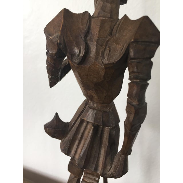 Vintage Wood Carved Don Quixote Statue Chairish