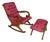 Set of Vintage Lounge Rocking Chair and Ottoman, 1970s For Sale