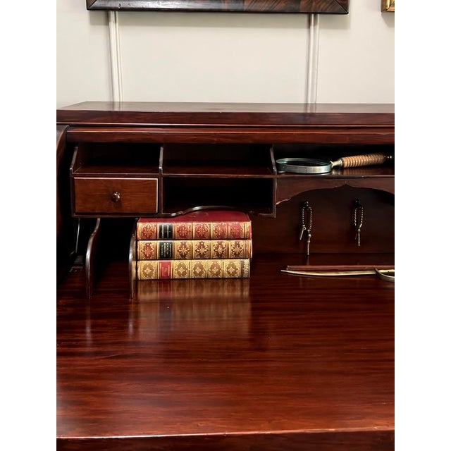 Late 19th Century Antique 19th Century Empire Mahogany Butler's Desk With Cylinder Front and Scroll Feet For Sale - Image 5 of 5