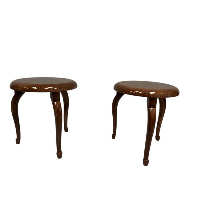 Parchment Stools by Aldo Tura, Italy, 1950s, Set of 2 For Sale - Image 10 of 11