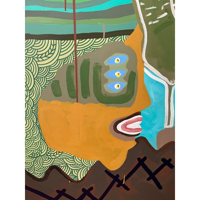 Textile Contemporary Pop Art Graffiti Painting by Budha Tomas For Sale - Image 7 of 10