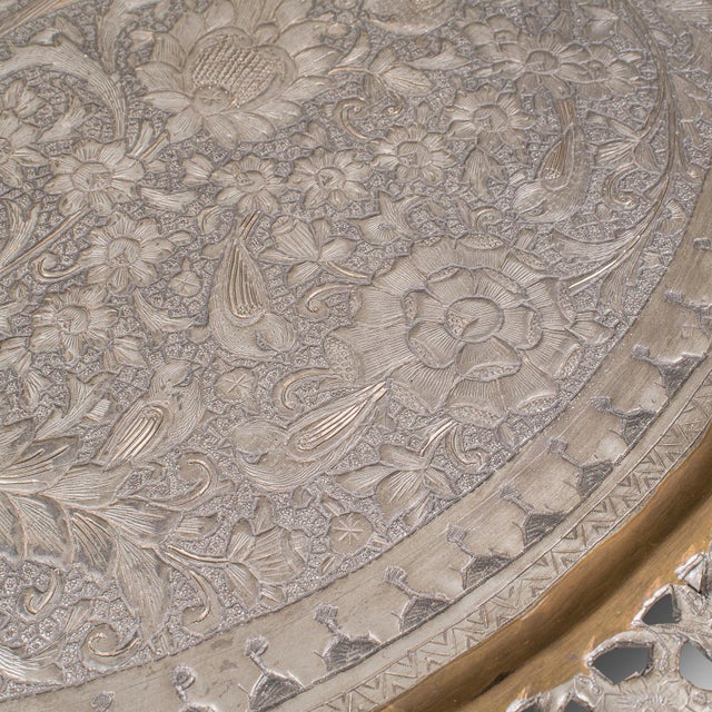1900's Large Antique Kashmiri Serving Tray For Sale - Image 9 of 12