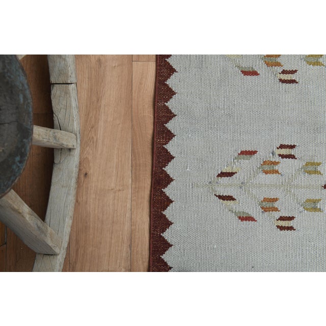 1970s Vintage Turkish Handmade Wool & Cotton Beige Area Rug For Sale - Image 10 of 11