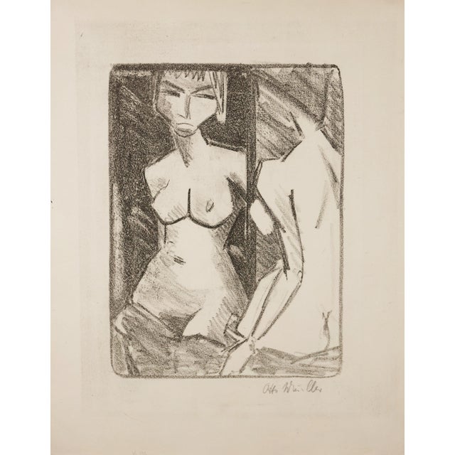 Otto Mueller, Female Nude in Front of a Mirror, 1924, Lithograph For Sale - Image 4 of 7