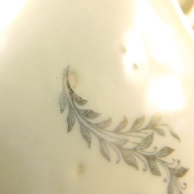 White 1950s Royal Bayreuth Jug With Reticulated Trim and Unique Handle Design For Sale - Image 8 of 12