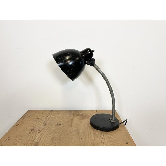 Mid-Century Modern Black Industrial Table Lamp, 1950s For Sale - Image 3 of 17