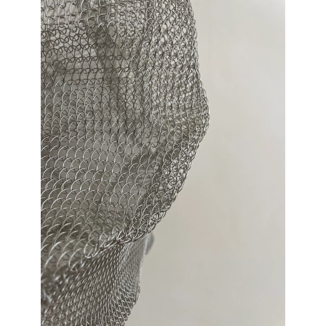 21st Century Handcrafted Knitted Lamp Cloud in Silver Color, D60cm For Sale - Image 9 of 12