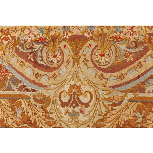 Antique Bessarabian Flat-Weave Rug Size: 7'4" × 8'2" (223 × 248 cm). Color: beige, blue, brown, gold, pink. This exquisite...