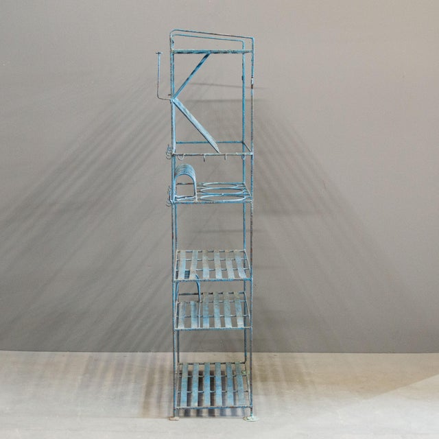 Late 20th Century Vintage Blue Painted Purpose Built Store Rack / Shelving For Sale In Denver - Image 6 of 12